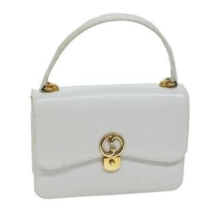 GUCCI Hand Bag Leather White